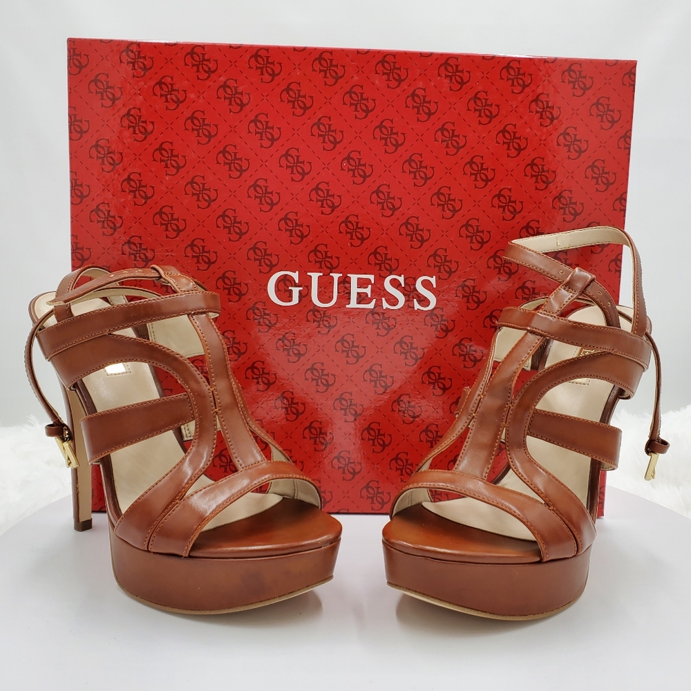GUESS Women's Brown Platform Sandals Size 6M